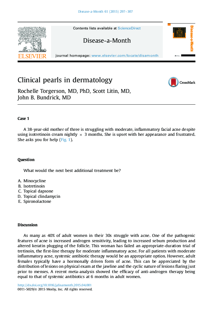 Clinical pearls in dermatology