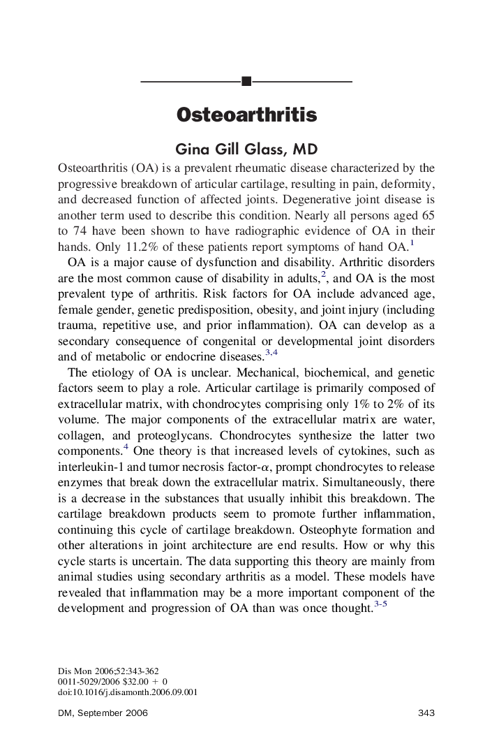 Osteoarthritis