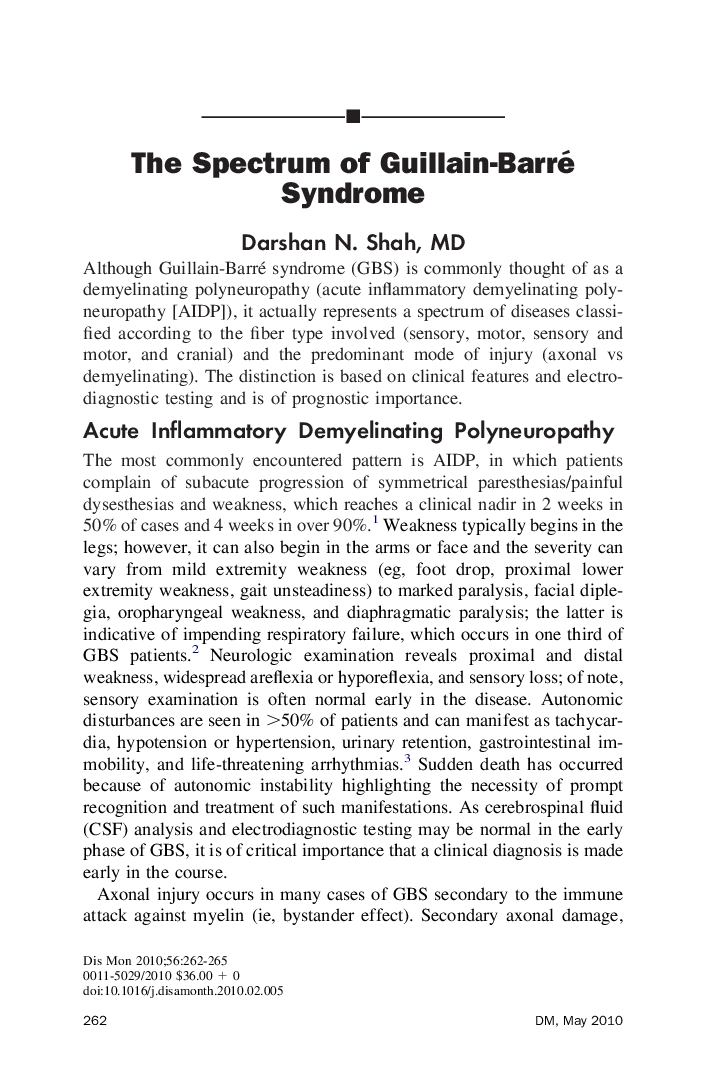 The Spectrum of Guillain-Barré Syndrome