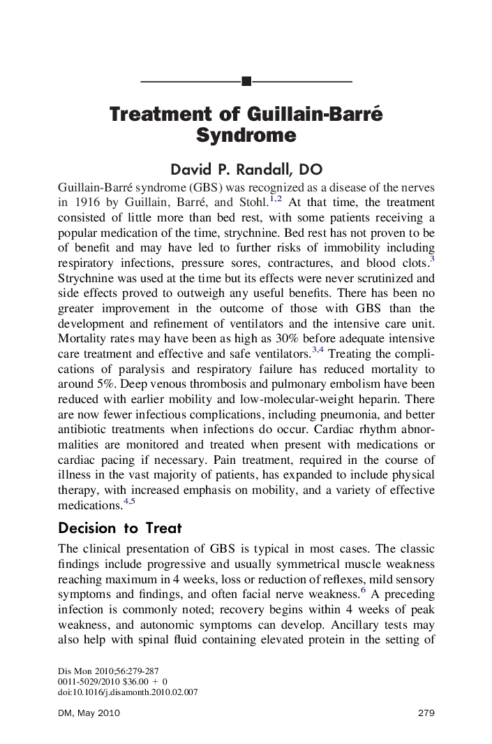 Treatment of Guillain-Barré Syndrome