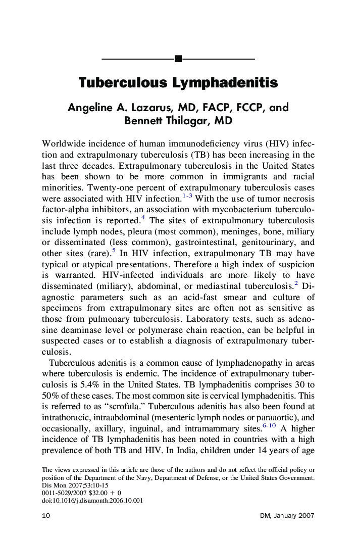 Tuberculous Lymphadenitis