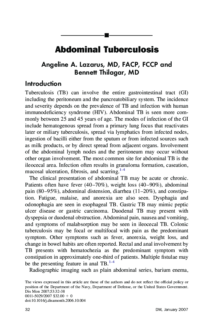 Abdominal Tuberculosis