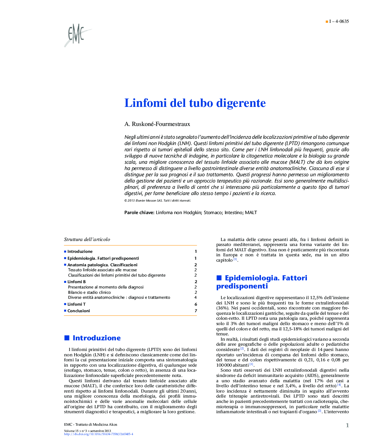 Linfomi del tubo digerente