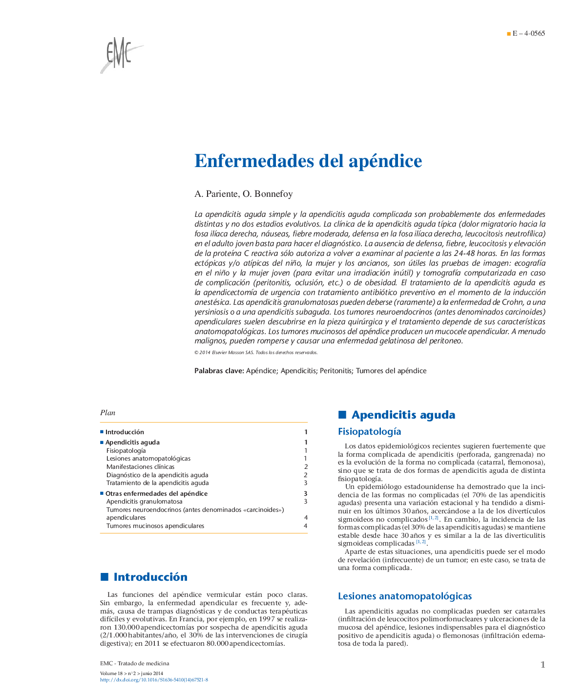 Enfermedades del apéndice