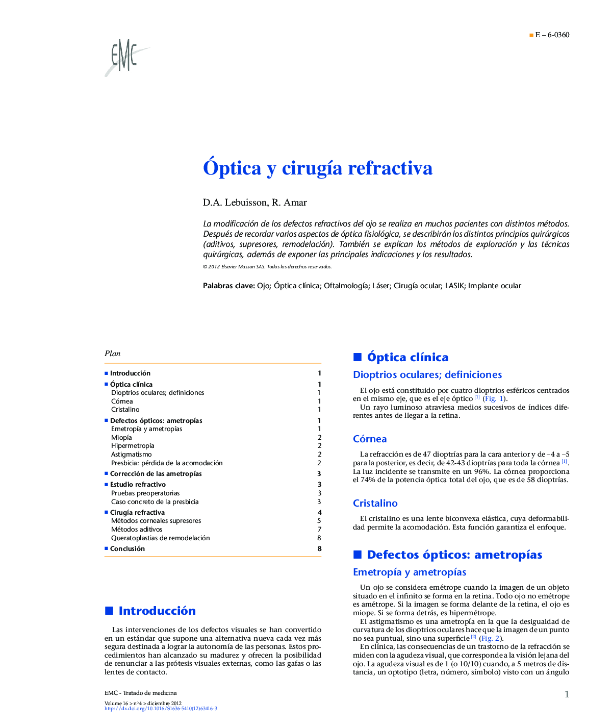 Óptica y cirugía refractiva