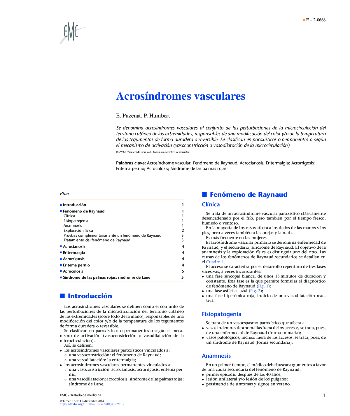 Acrosíndromes vasculares