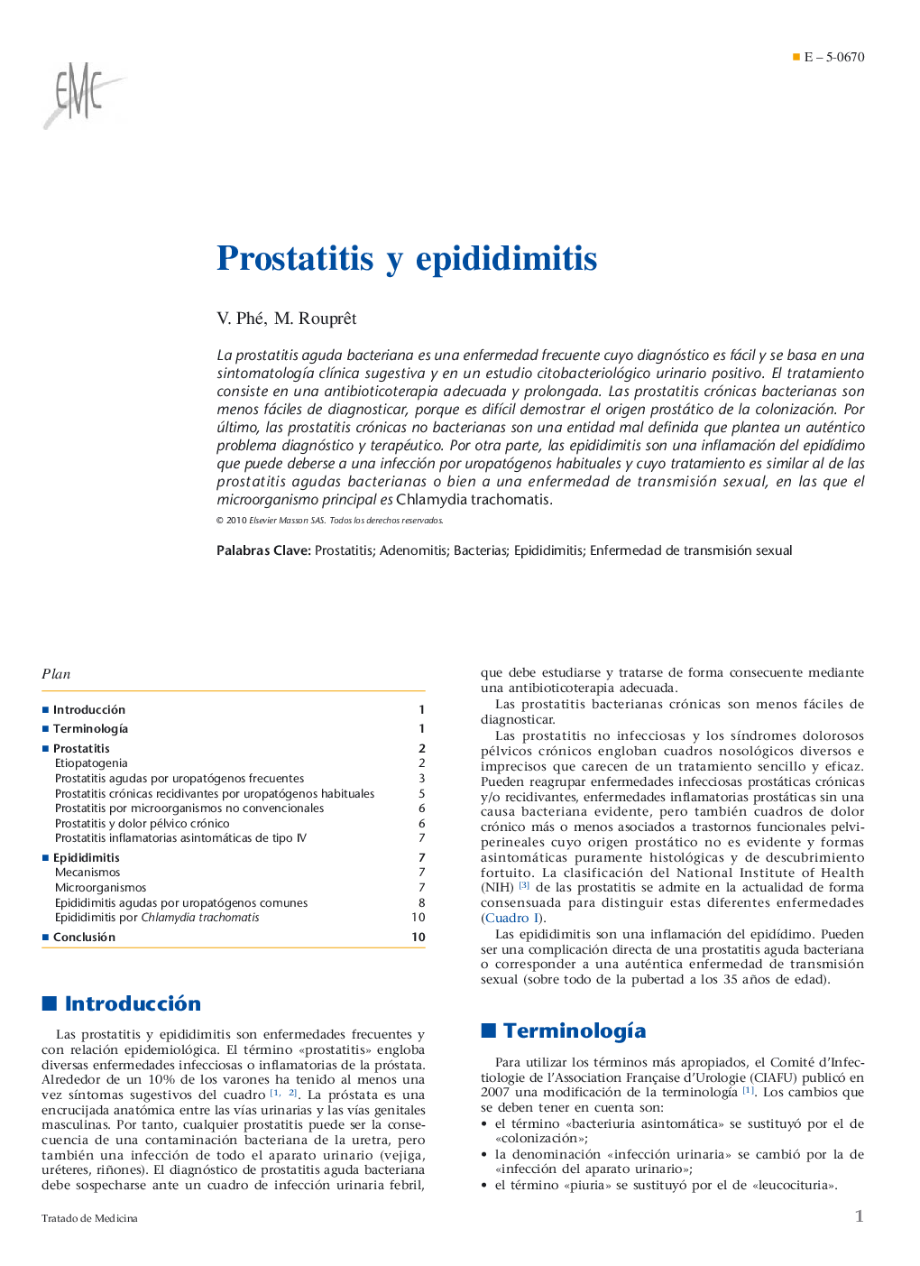 Prostatitis y epididimitis