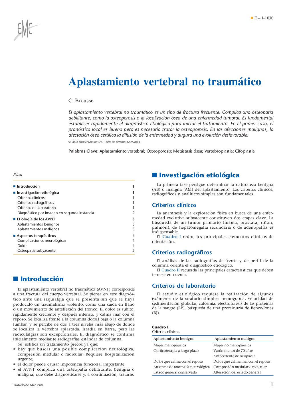 Aplastamiento vertebral no traumático