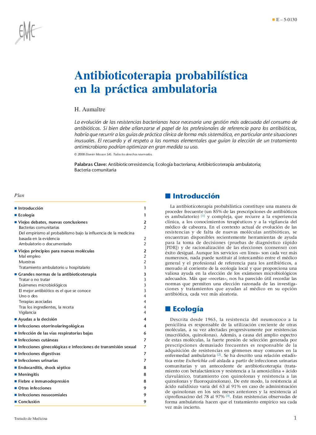 Antibioticoterapia probabilística en la práctica ambulatoria