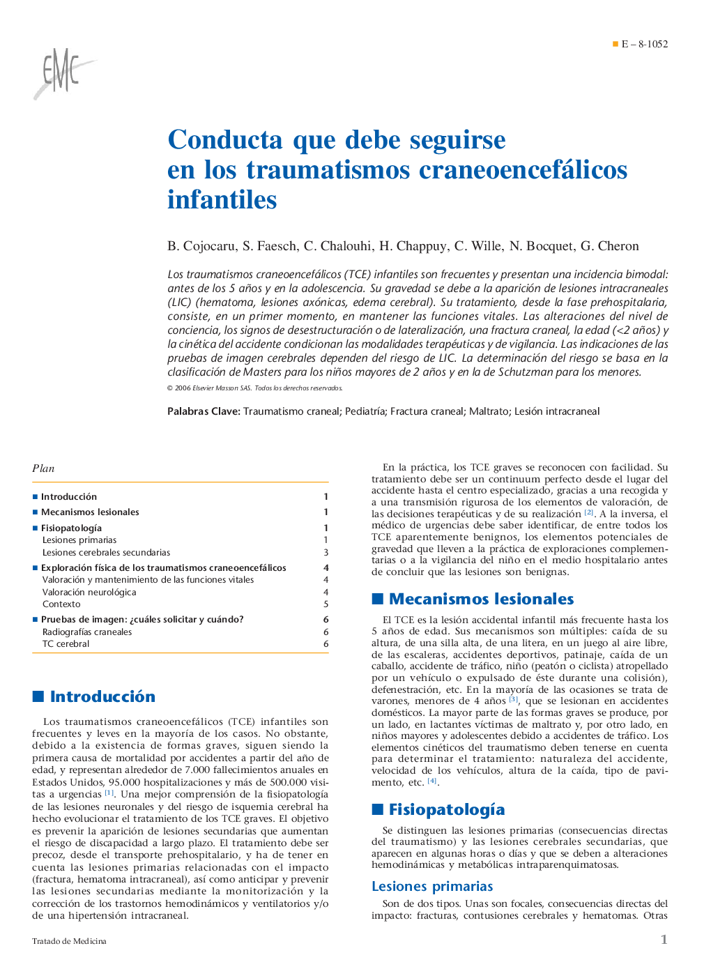 Conducta que debe seguirse en los traumatismos craneoencefálicos infantiles