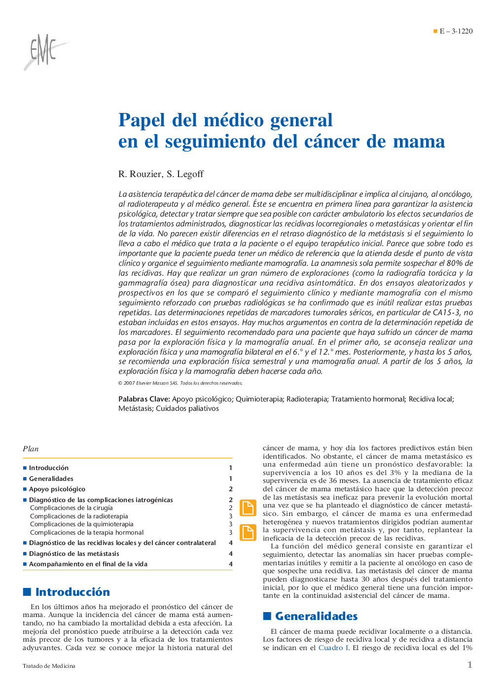 Papel del médico general en el seguimiento del cáncer de mama