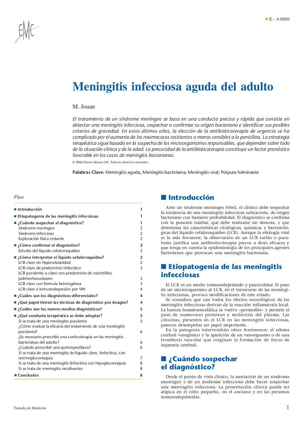 Meningitis infecciosa aguda del adulto