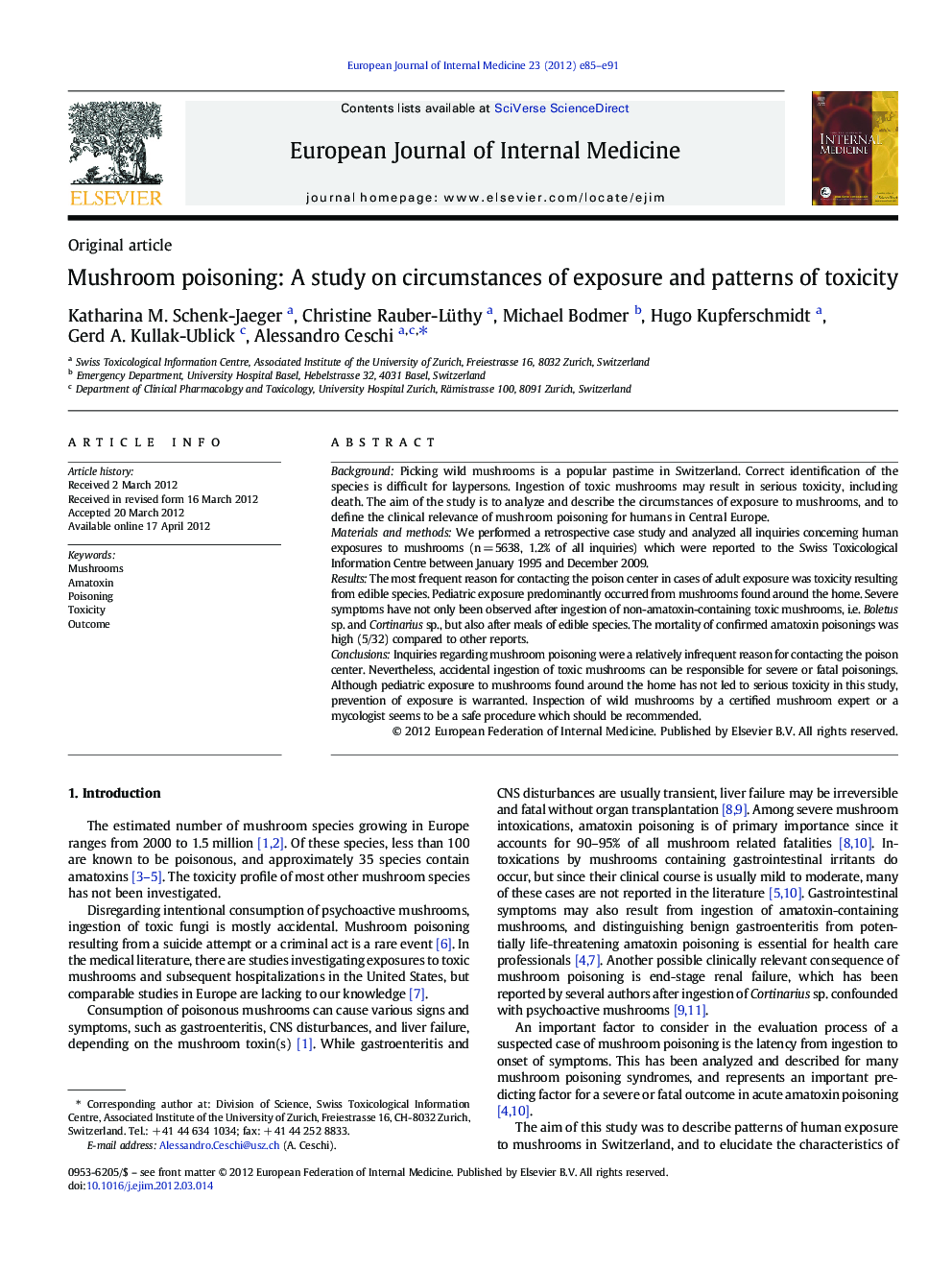 Mushroom poisoning: A study on circumstances of exposure and patterns of toxicity