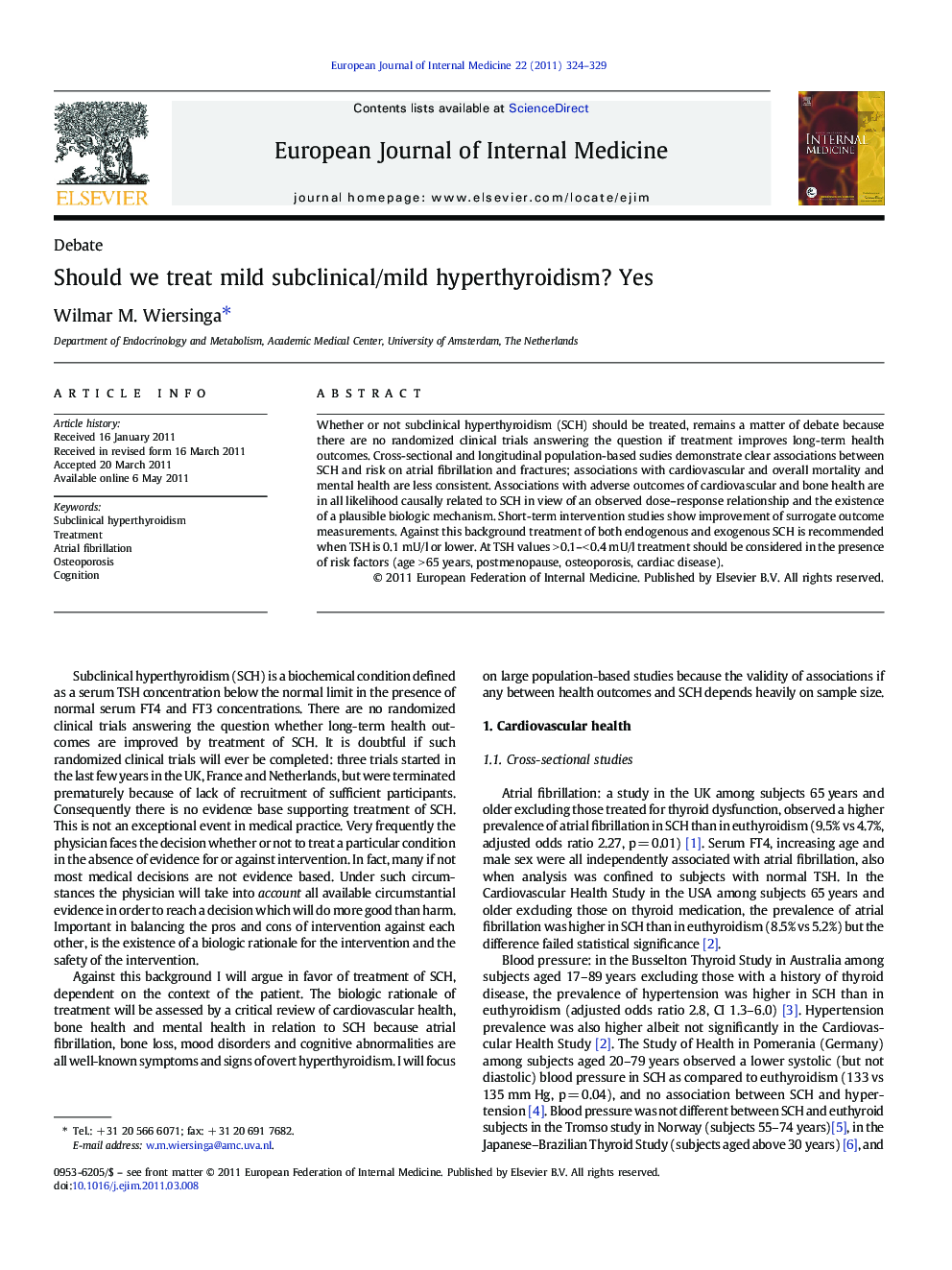 Should we treat mild subclinical/mild hyperthyroidism? Yes