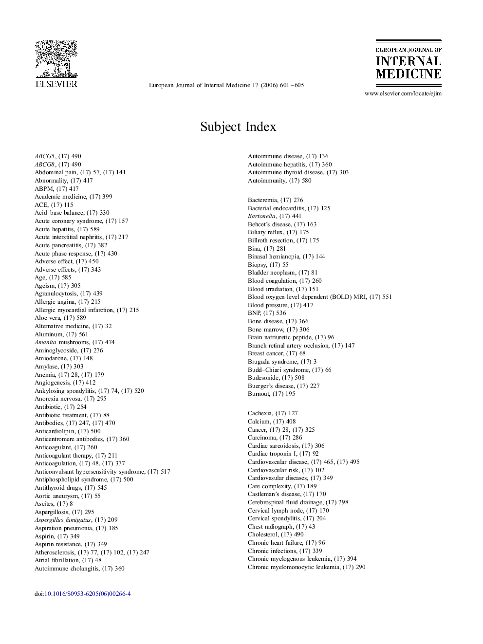 Subject Index