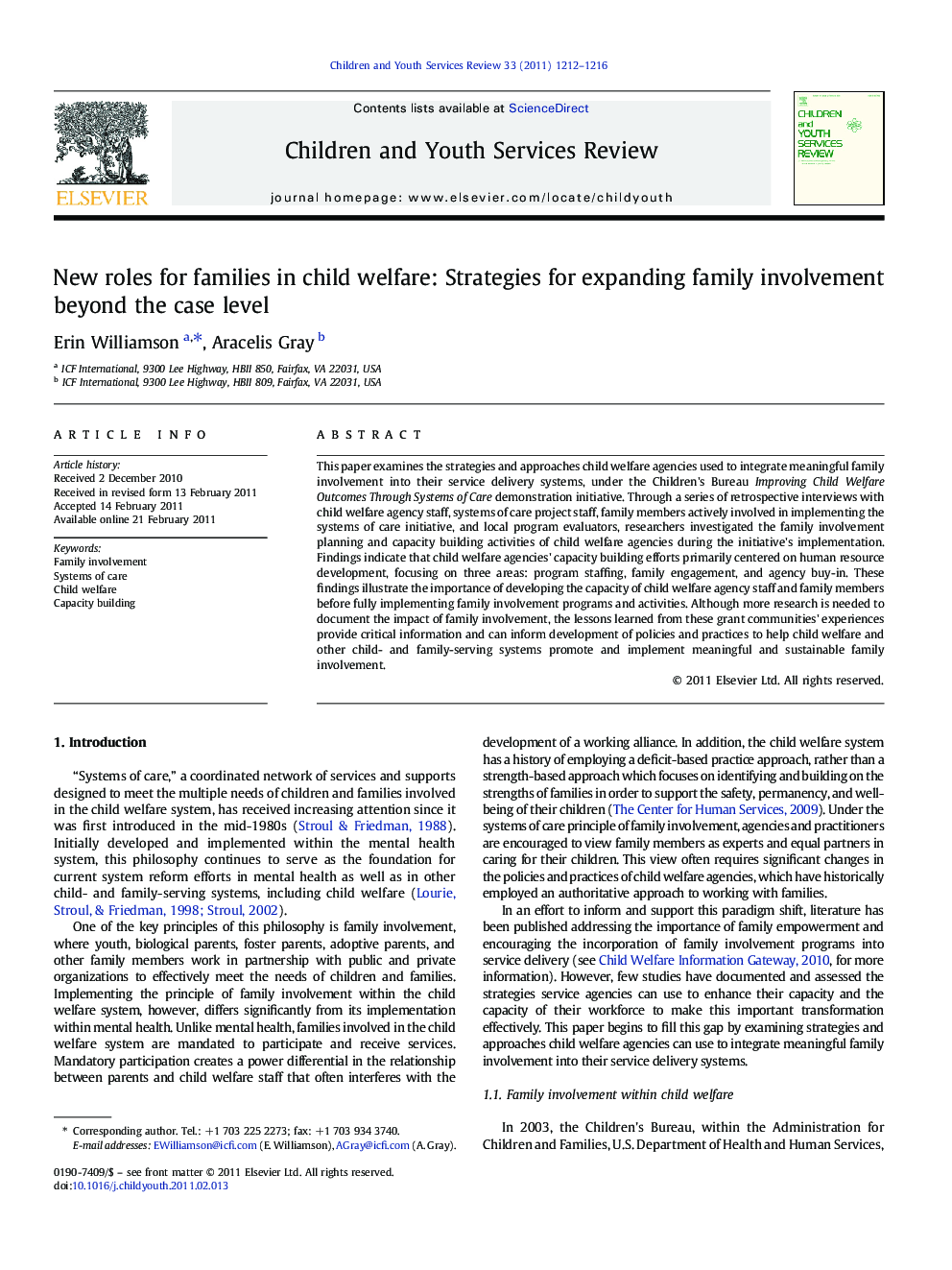 New roles for families in child welfare: Strategies for expanding family involvement beyond the case level