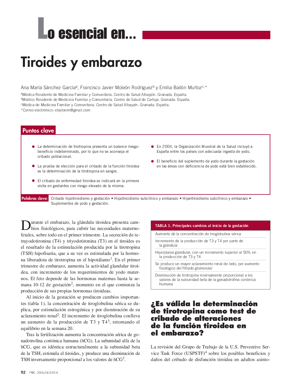 Tiroides y embarazo