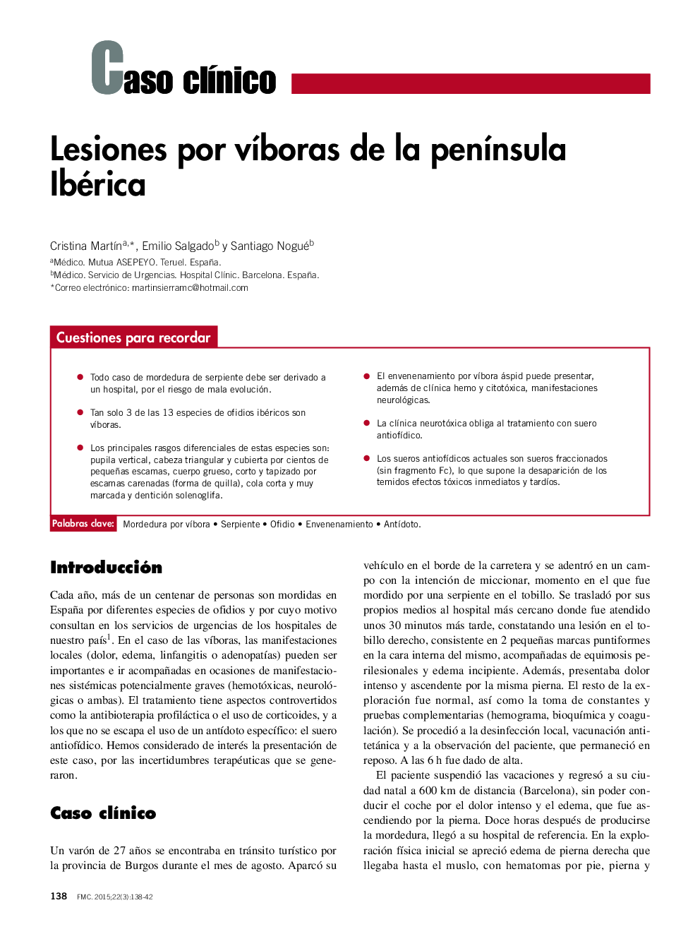 Lesiones por vÃ­boras de la penÃ­nsula Ibérica