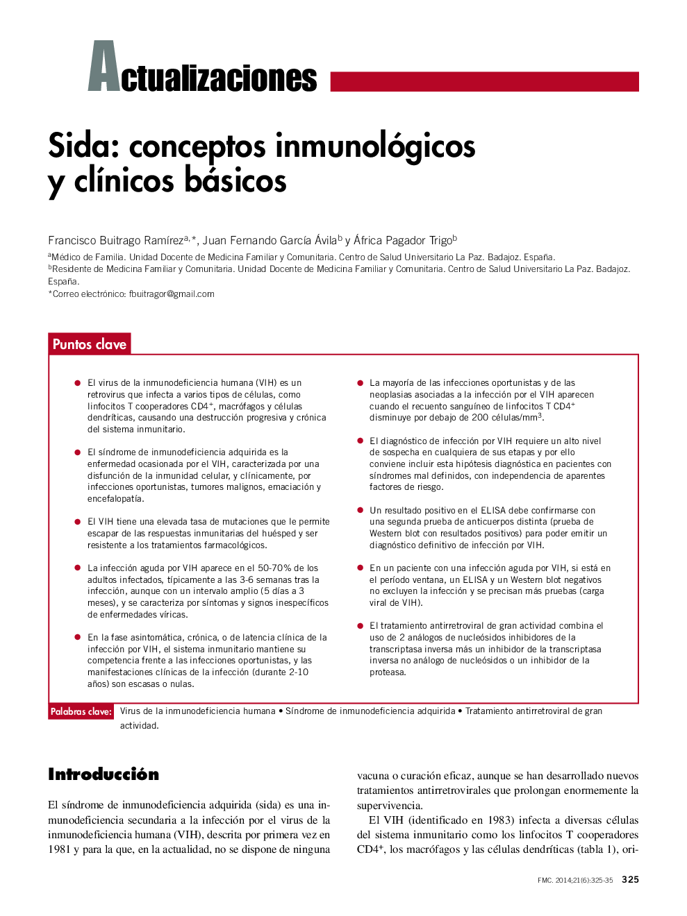 Sida: conceptos inmunológicos y clÃ­nicos básicos