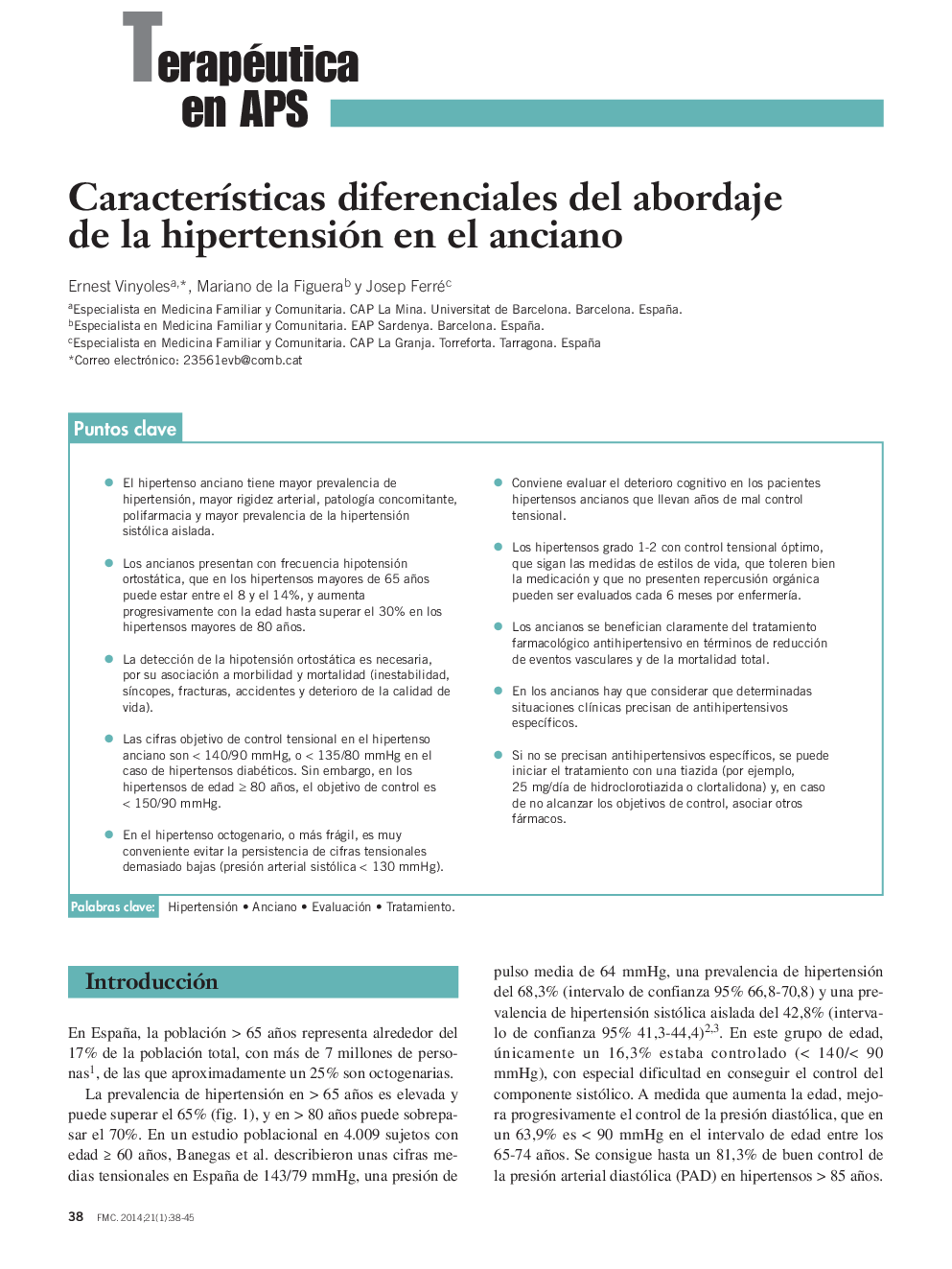 CaracterÃ­sticas diferenciales del abordaje de la hipertensión en el anciano