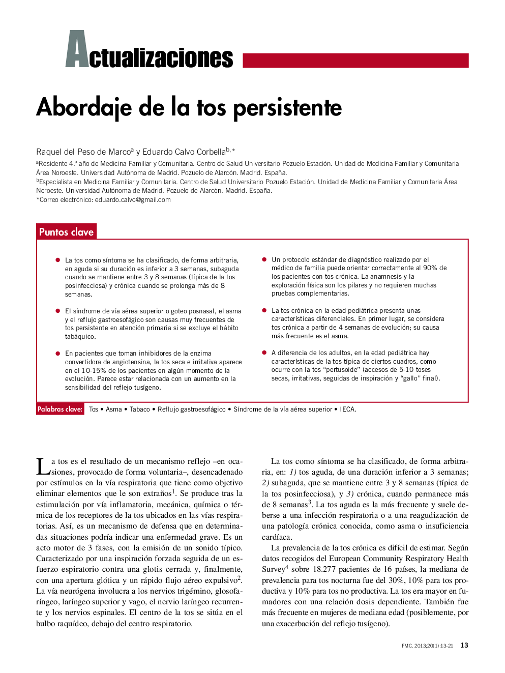 Abordaje de la tos persistente