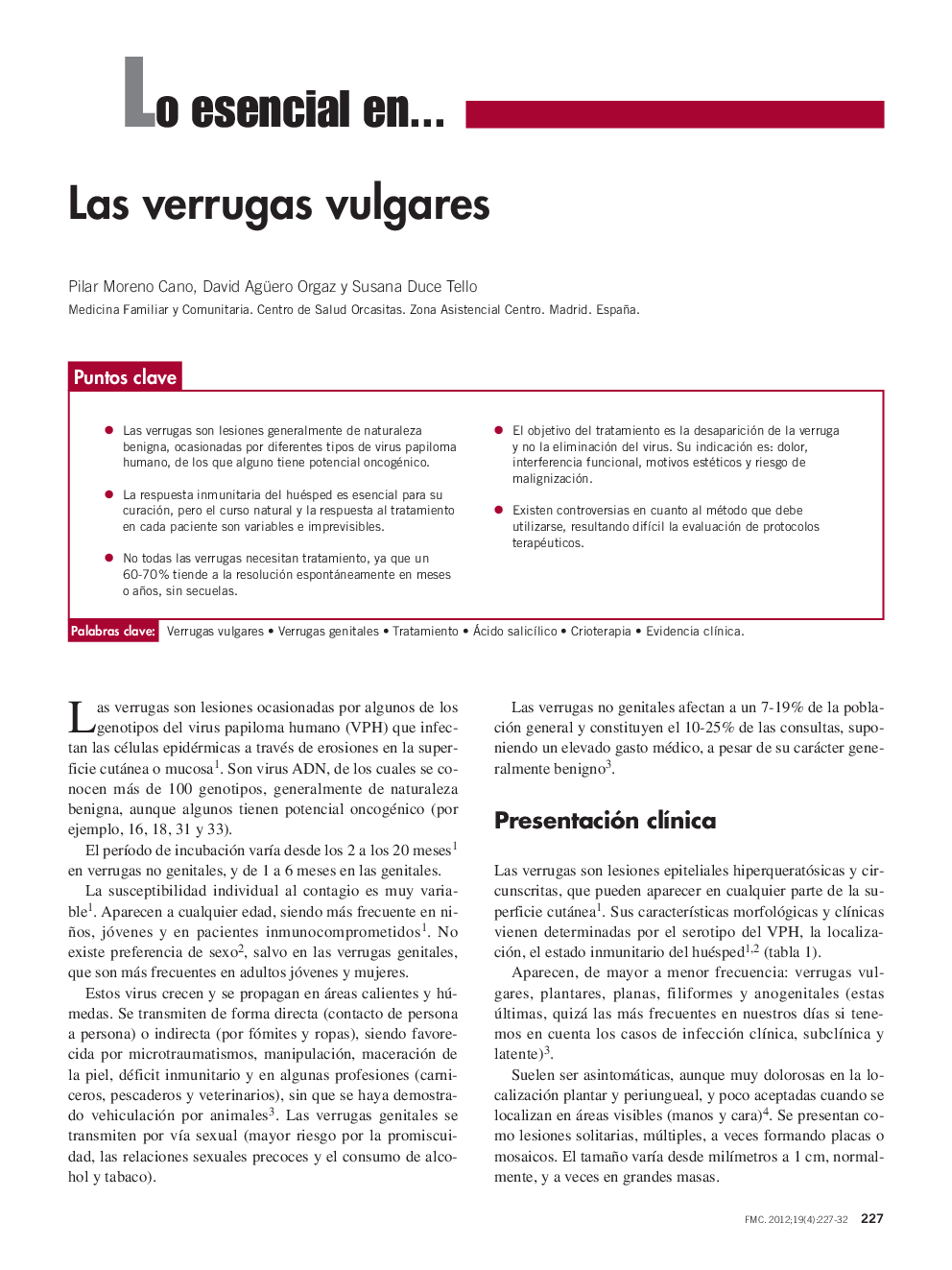 Las verrugas vulgares