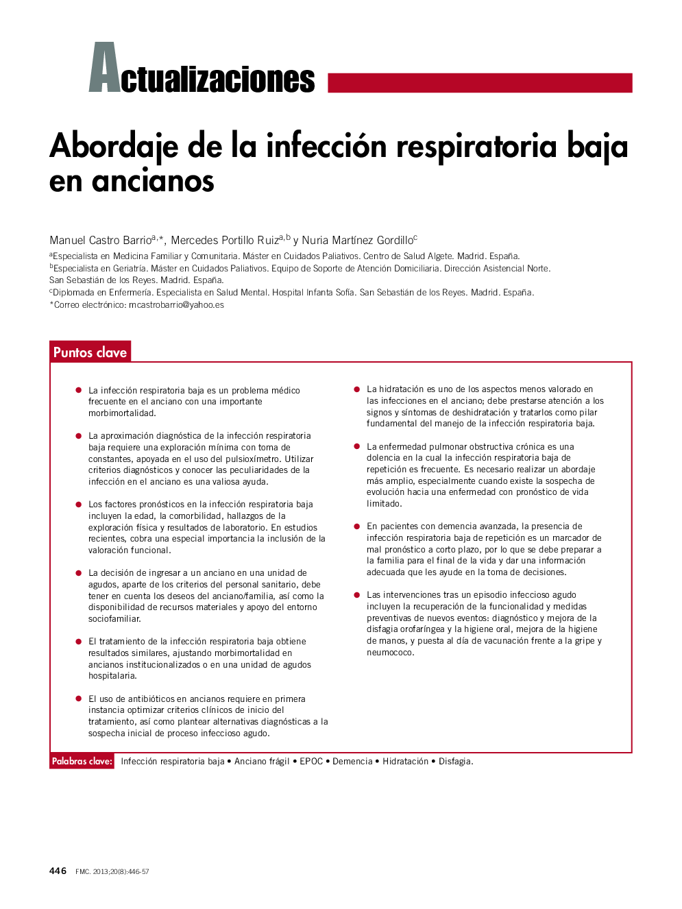 Abordaje de la infección respiratoria baja en ancianos