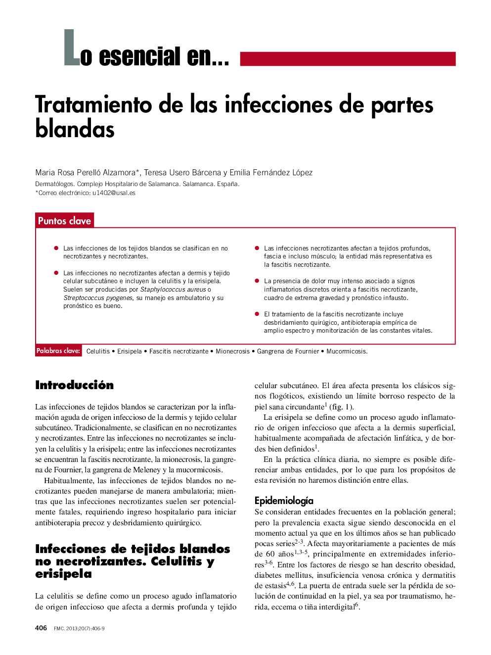 Tratamiento de las infecciones de partes blandas