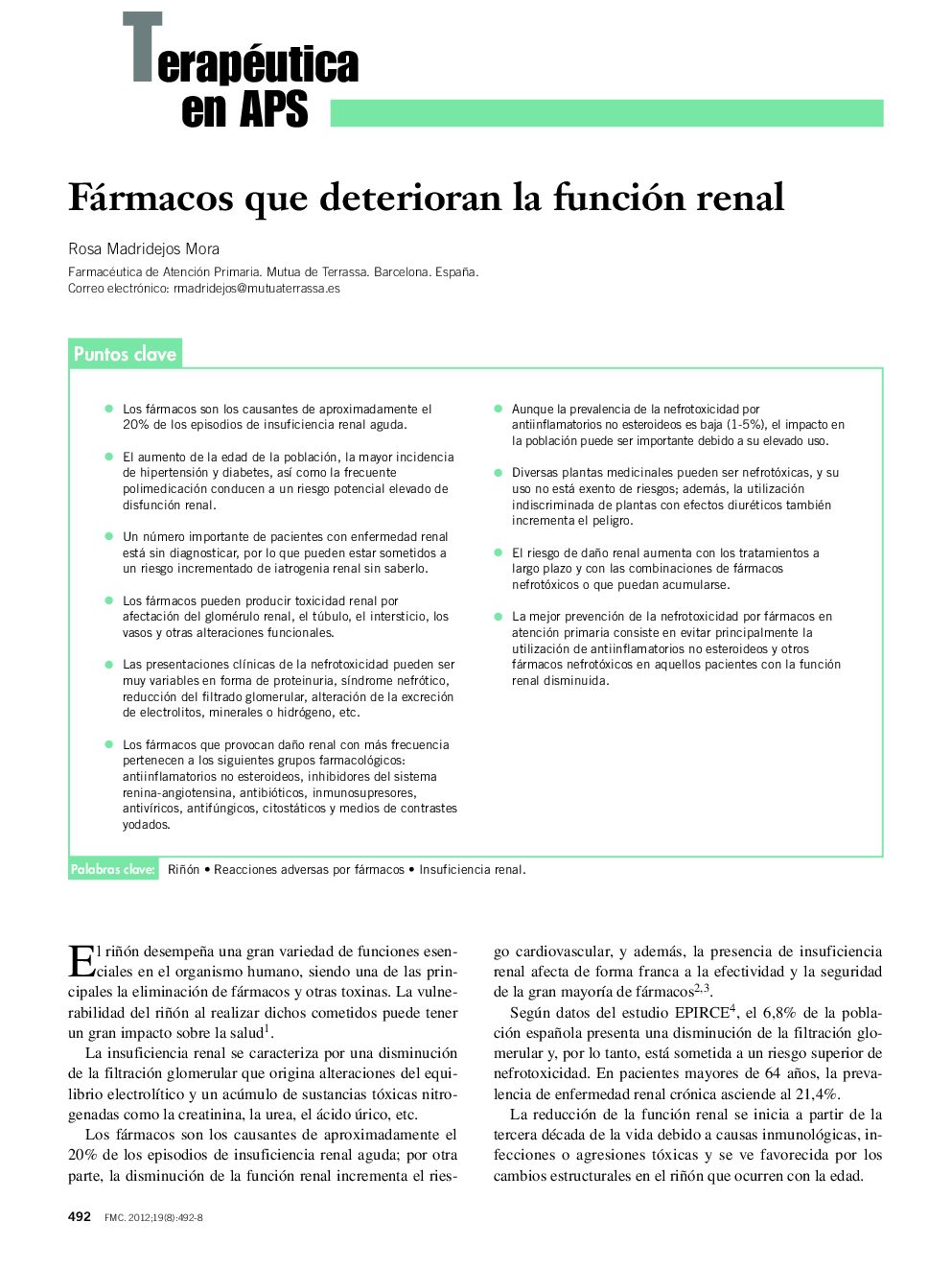 Fármacos que deterioran la función renal