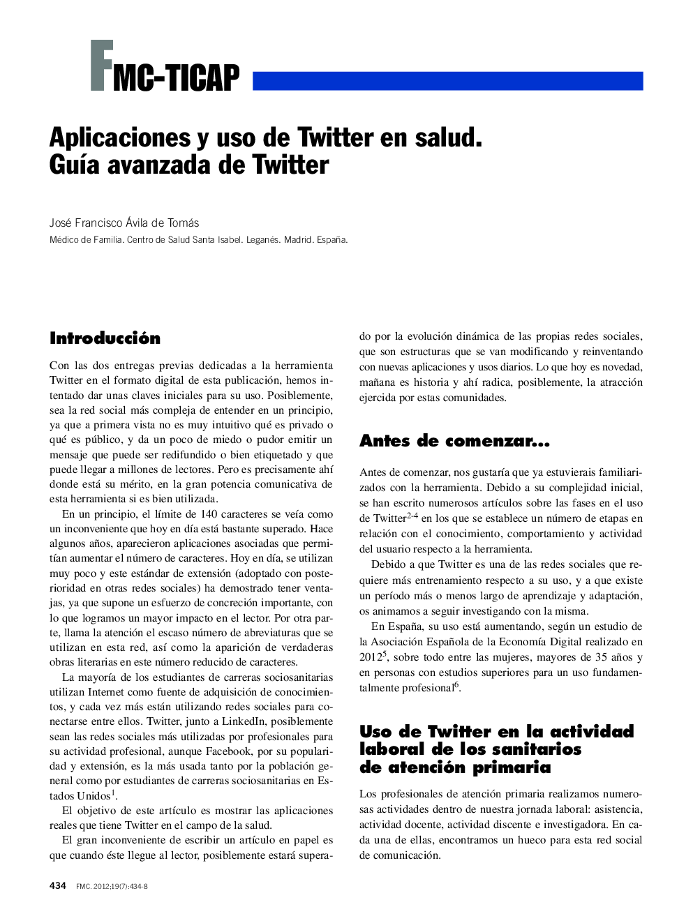 Aplicaciones y uso de Twitter en salud, GuÃ­a avanzada de Twitter