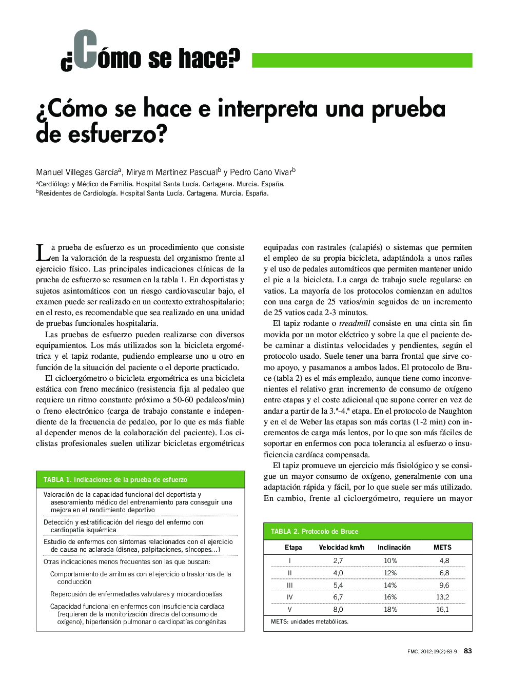 Â¿Cómo se hace e interpreta una prueba de esfuerzo?