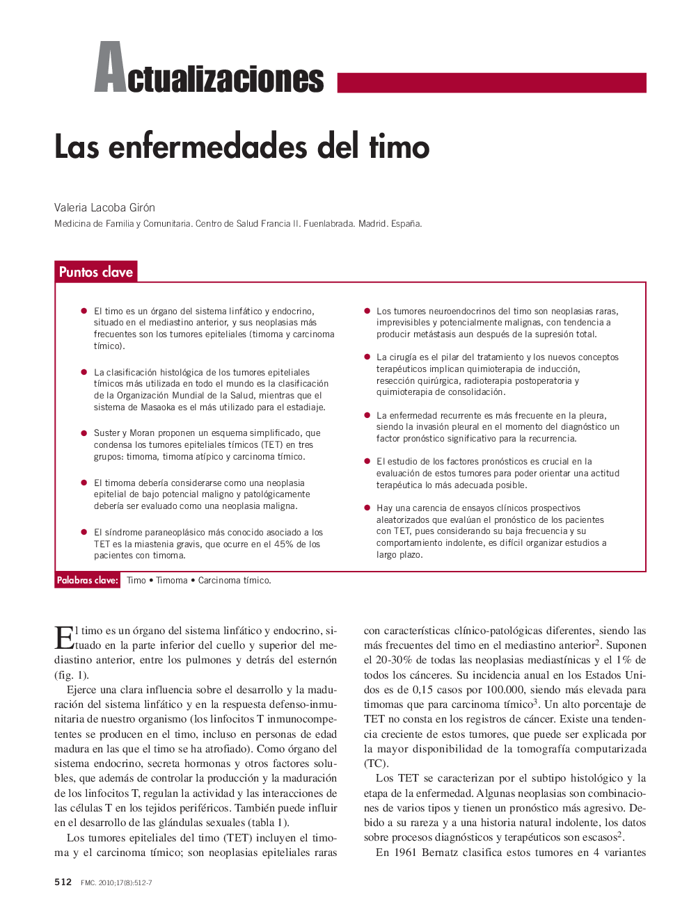 Las enfermedades del timo