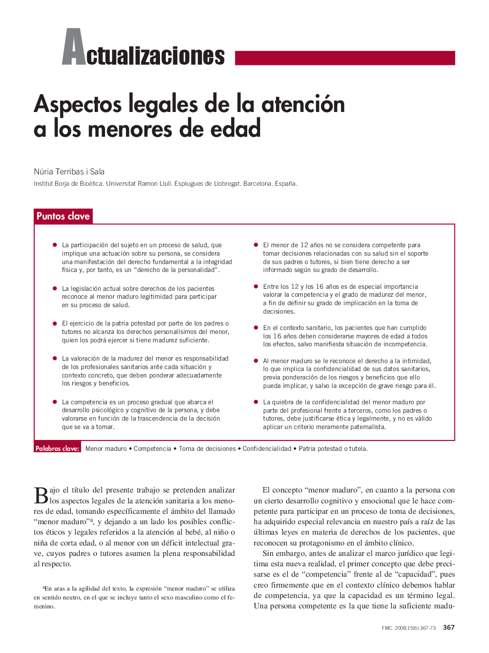 Aspectos legales de la atención a los menores de edad