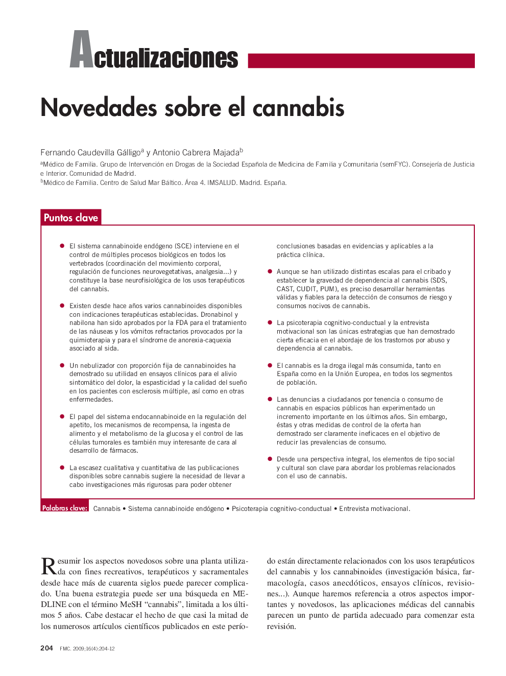 Novedades sobre el cannabis