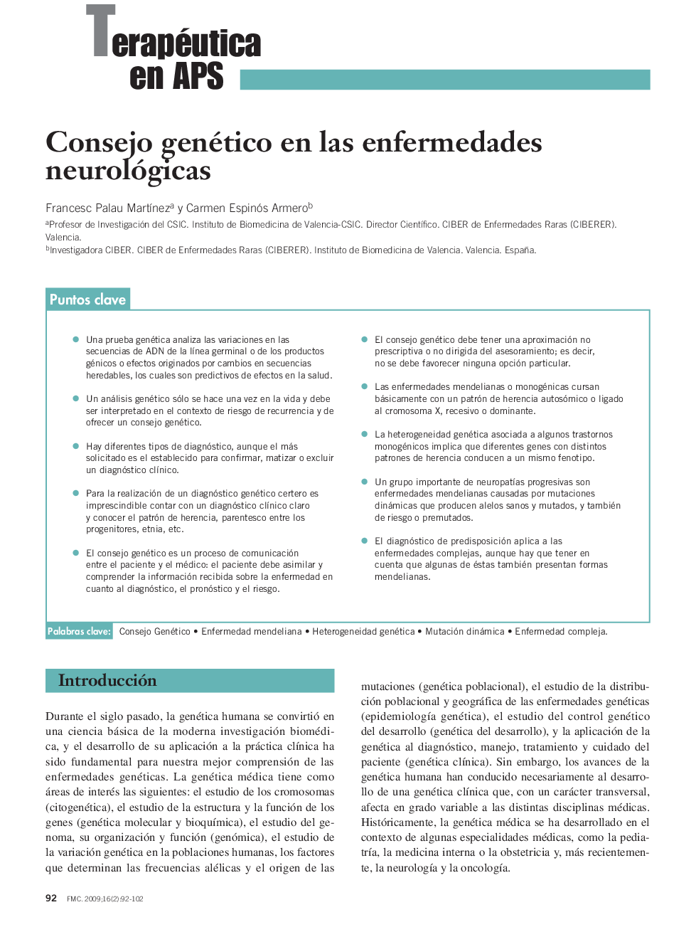 Consejo genético en las enfermedades neurológicas