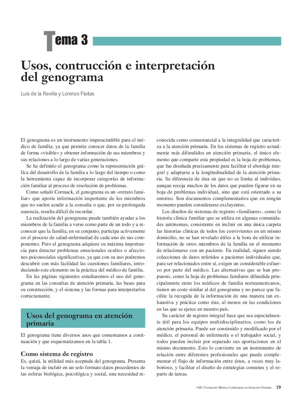 Usos, contrucción e interpretación del genograma