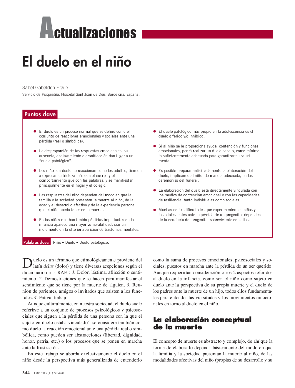 El duelo en el niño