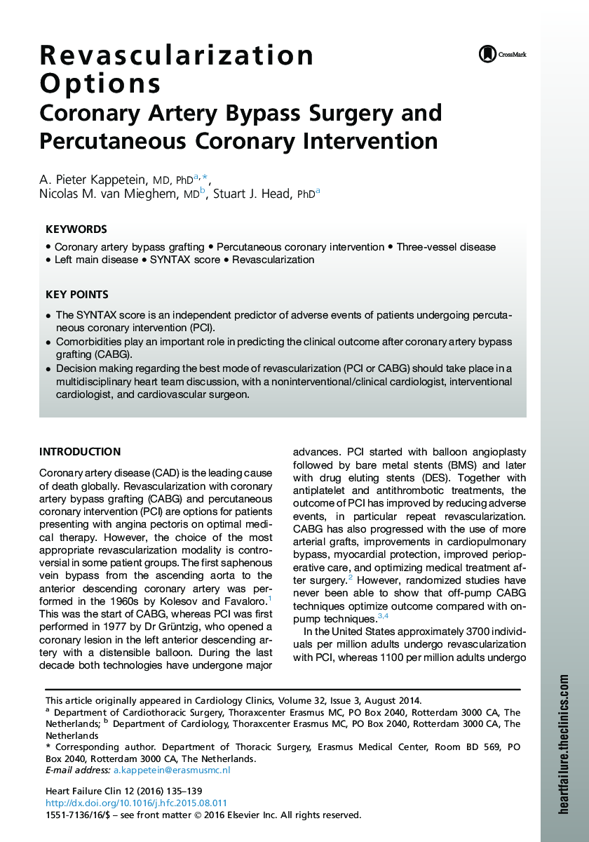 Revascularization Options