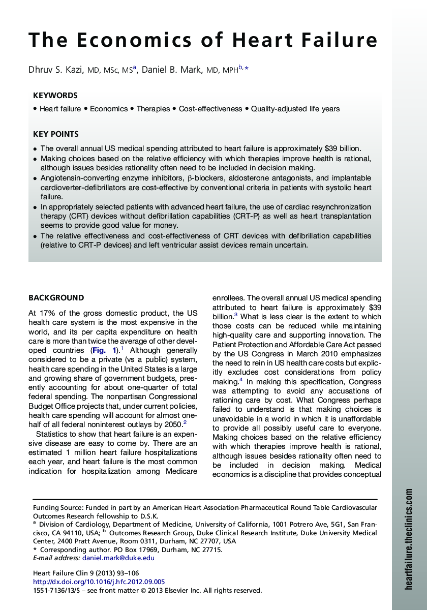 The Economics of Heart Failure