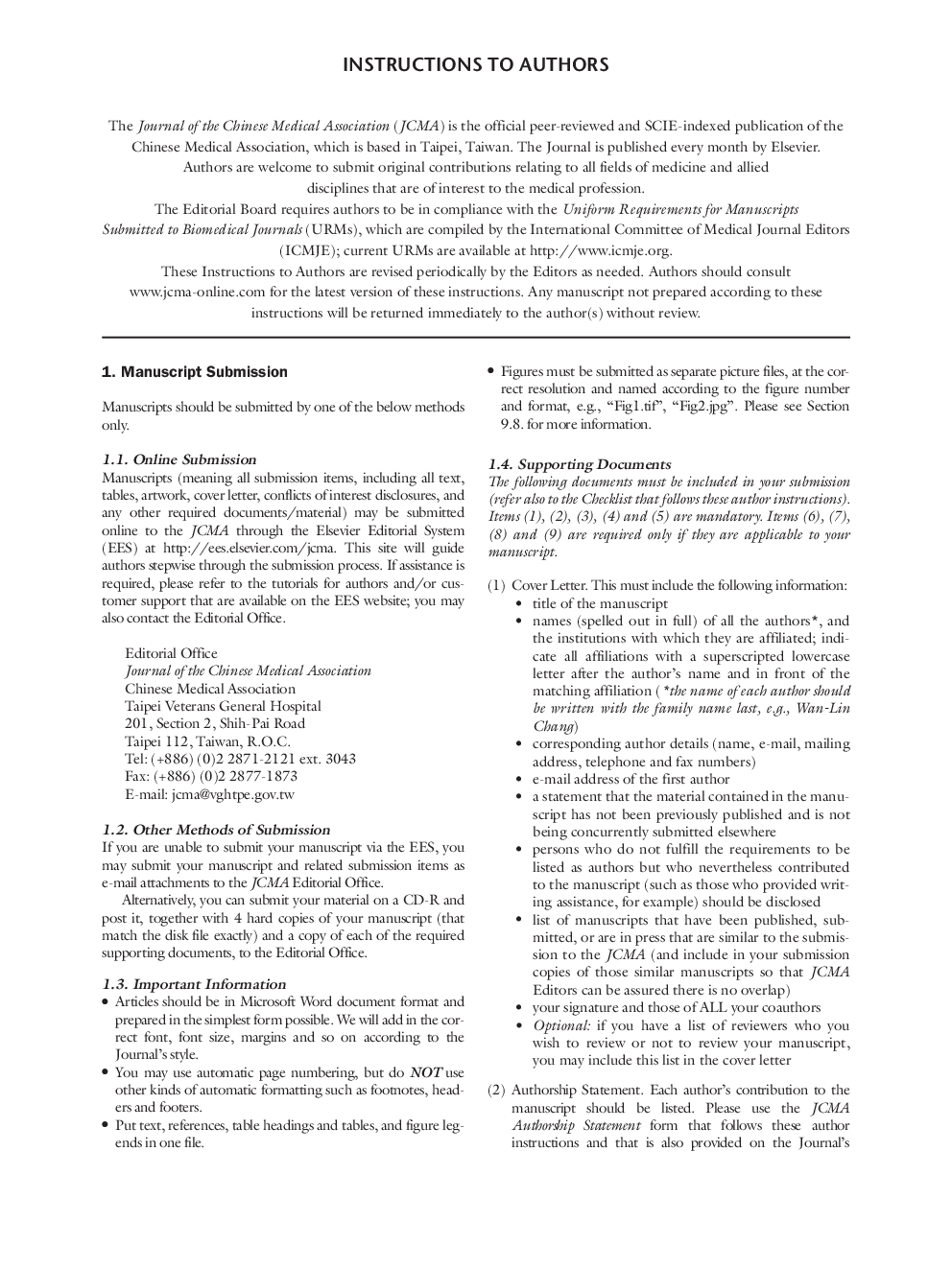 Instruction for Authors