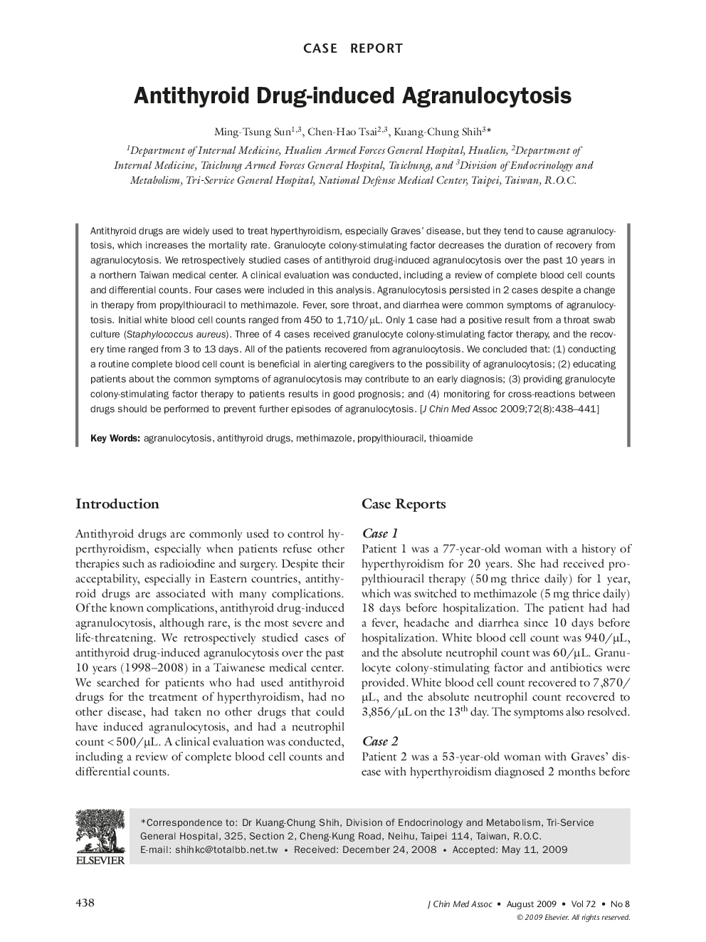 Antithyroid Drug-induced Agranulocytosis