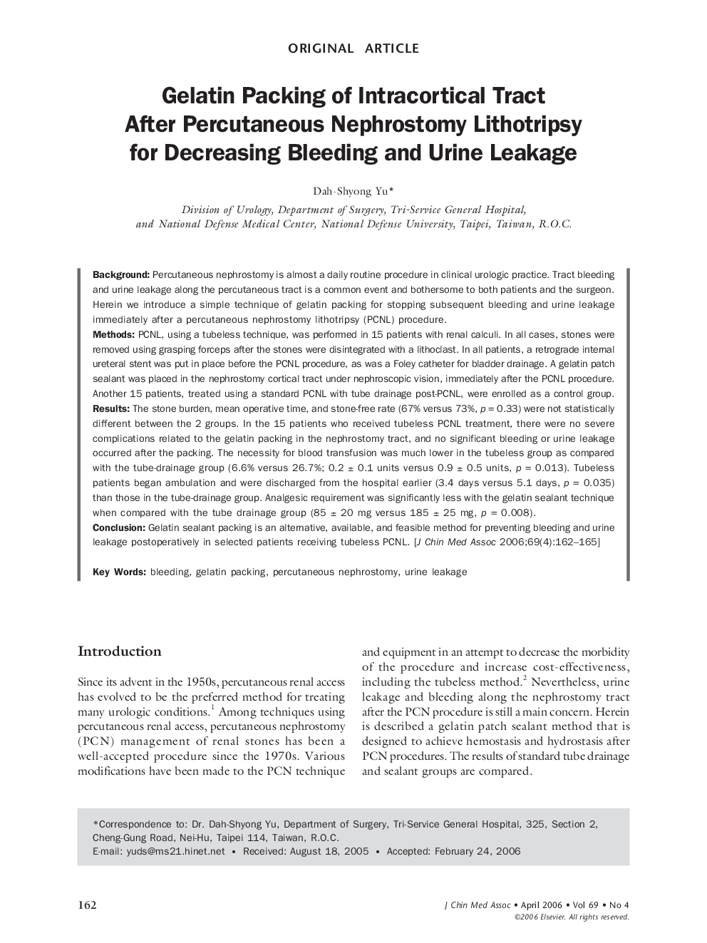 Gelatin Packing of Intracortical Tract After Percutaneous Nephrostomy Lithotripsy for Decreasing Bleeding and Urine Leakage