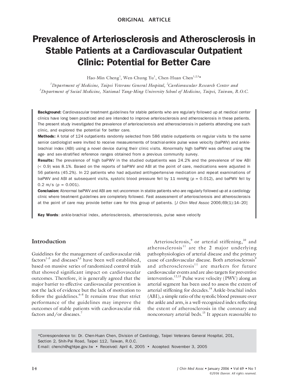 Prevalence of Arteriosclerosis and Atherosclerosis in Stable Patients at a Cardiovascular Outpatient Clinic: Potential for Better Care