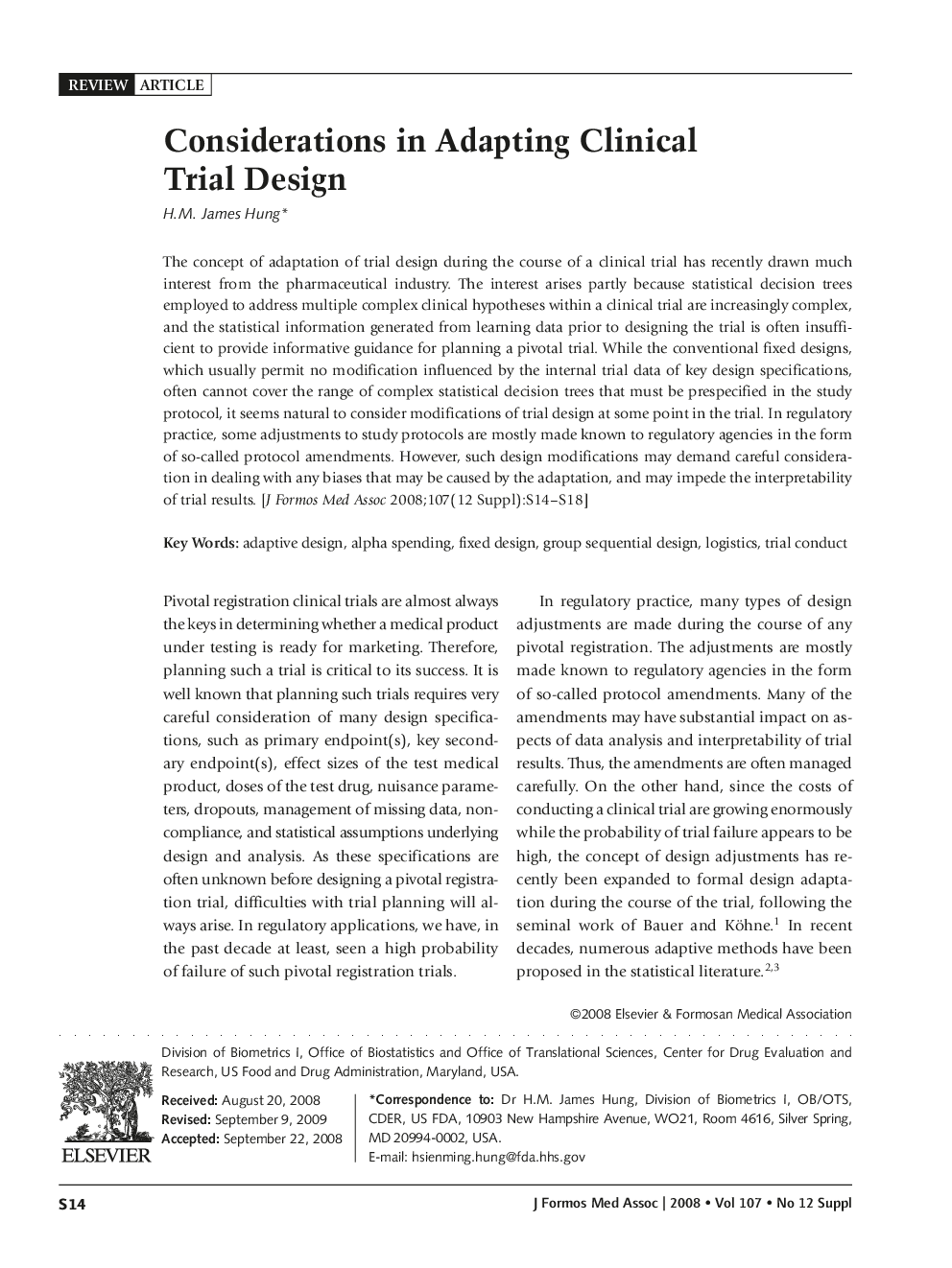 Considerations in Adapting Clinical Trial Design