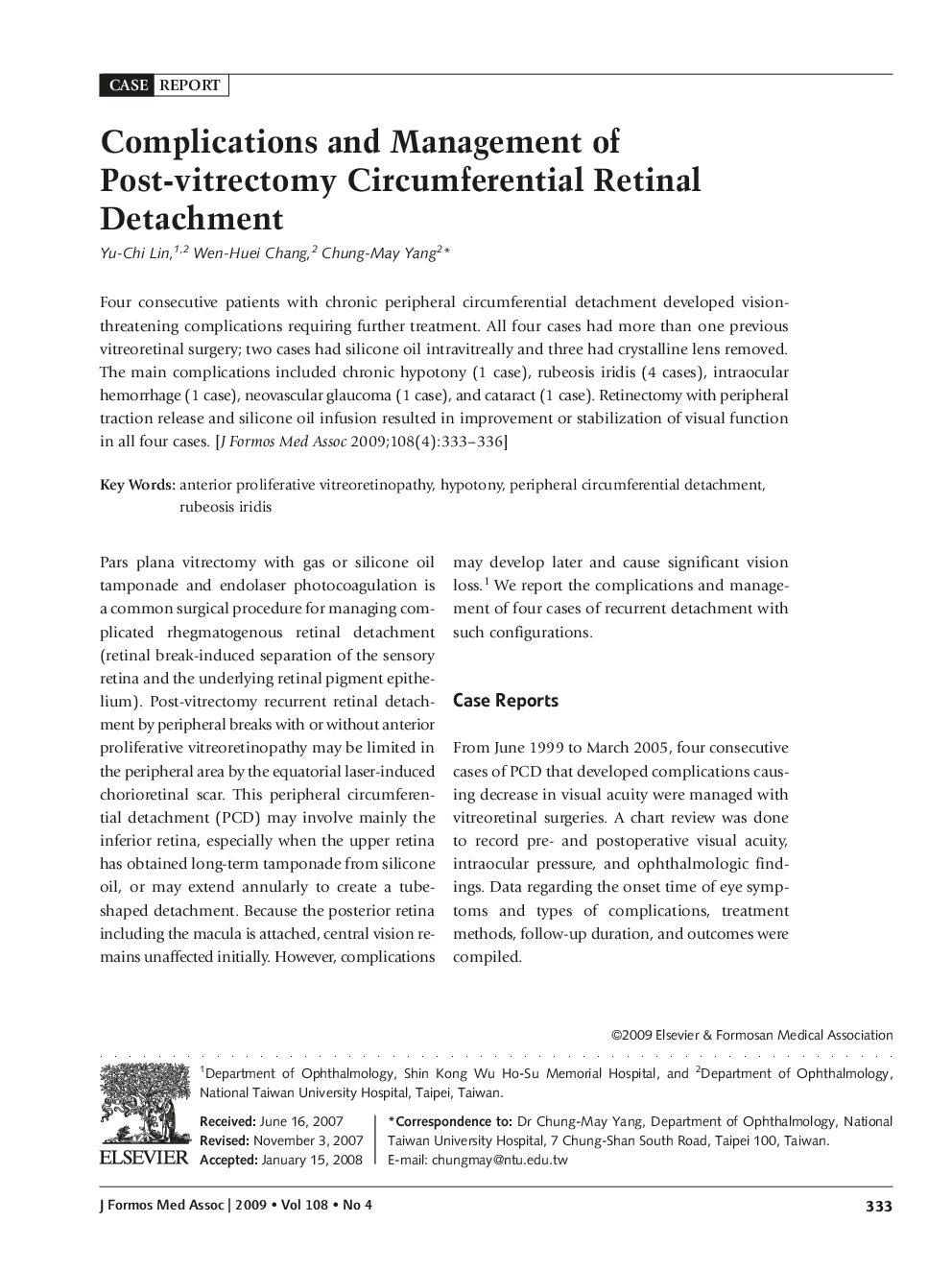 Complications and Management of Post-vitrectomy Circumferential Retinal Detachment