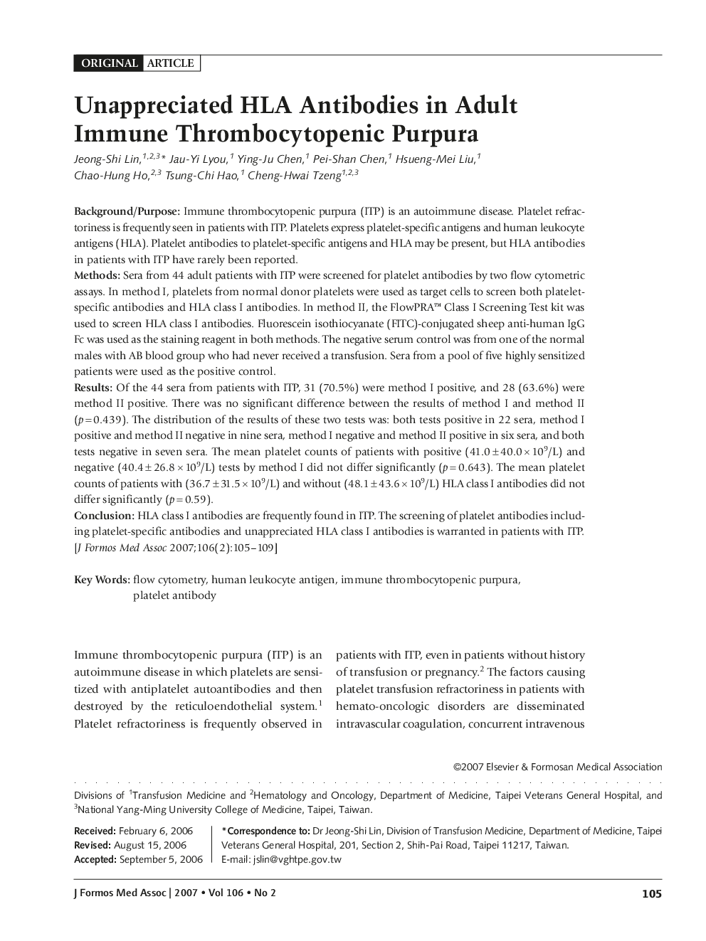 Unappreciated HLA Antibodies in Adult Immune Thrombocytopenic Purpura