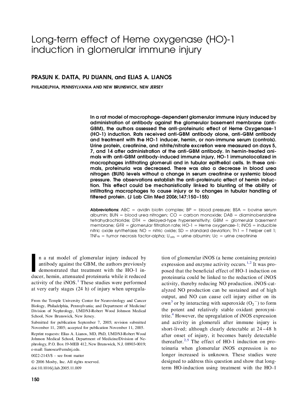 Long-term effect of Heme oxygenase (HO)-1 induction in glomerular immune injury