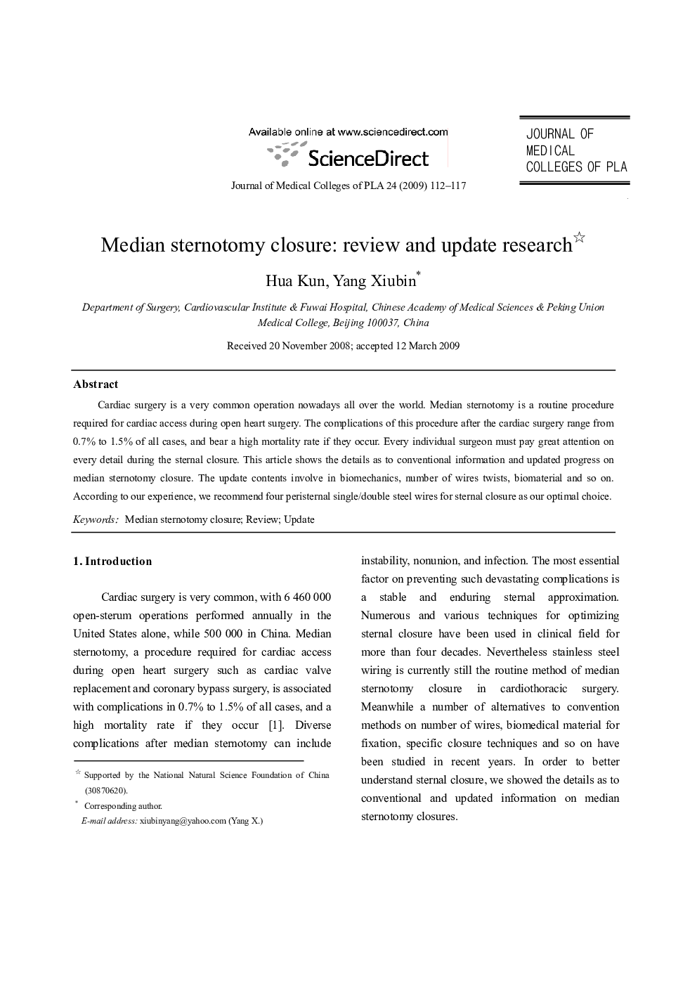Median sternotomy closure: review and update research 