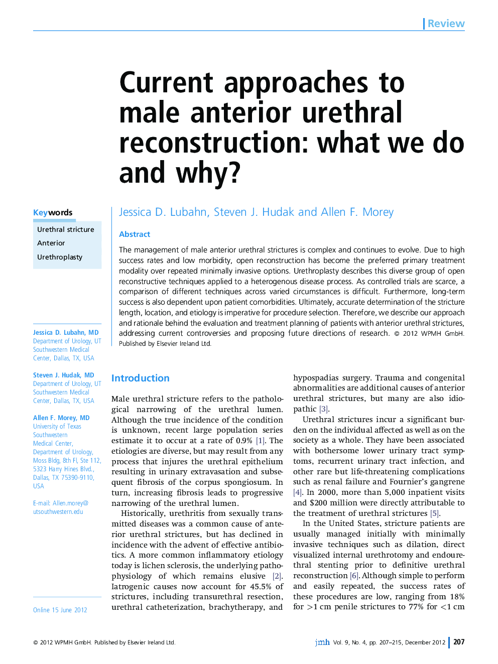 Current approaches to male anterior urethral reconstruction: what we do and why?