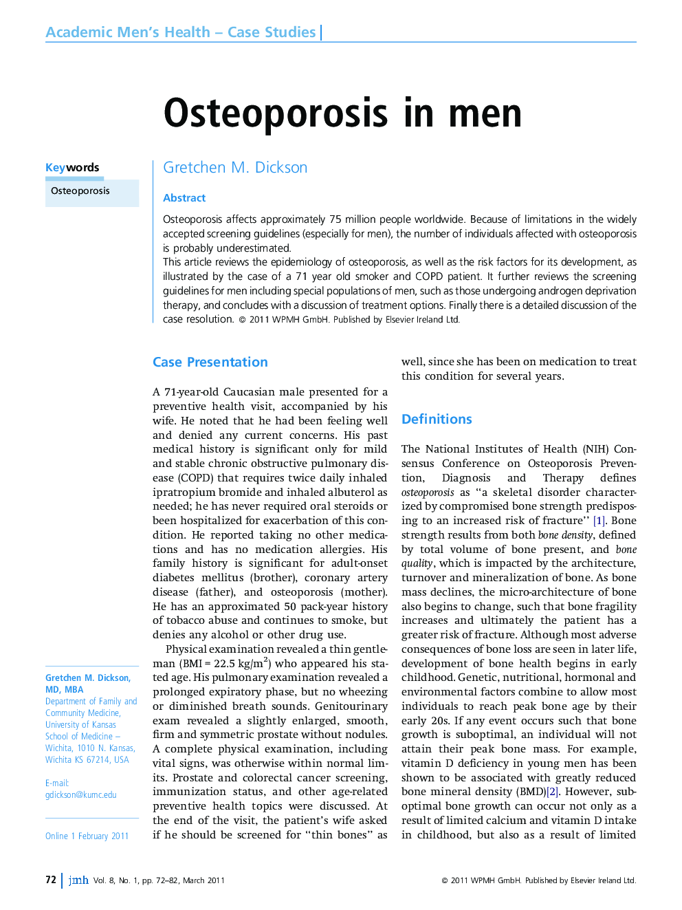 Osteoporosis in men